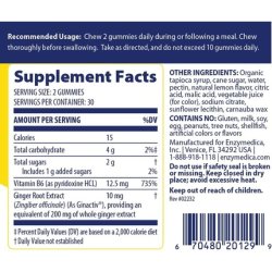 Enzymedica Ginger & Vitamin B6 Gummies for Occasional Nausea