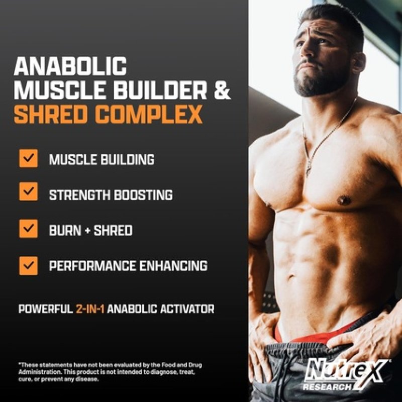 Nutrex Research Anabol Ripped Anabolic Muscle Builder for Men 2-in-1