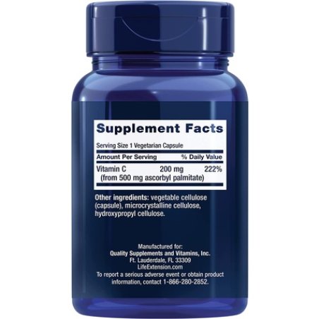 Life Extension Ascorbyl Palmitate 500mg 100 Vegan Capsules Soy-Free Gluten-Free