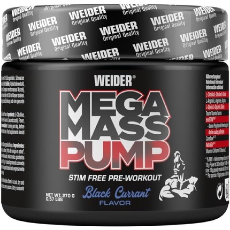 Weider Mega Mass Pump 270g Black Currant Preworkout No Booster