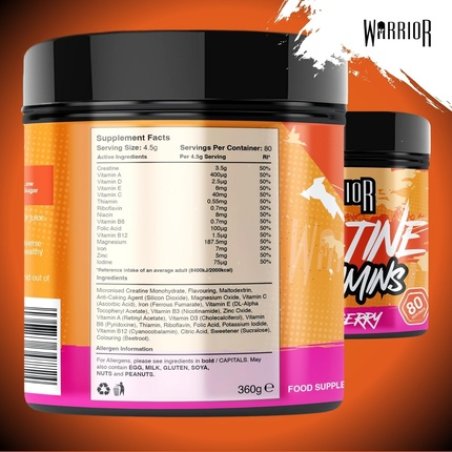 Warrior Creatine Monohydrate Powder 360g for Performance & Recovery