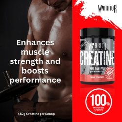 Warrior Creatine Monohydrate Powder 500g Pure Micronised Creatine