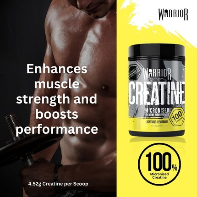 Warrior Creatine Monohydrate Powder 500g Pure Micronised Creatine