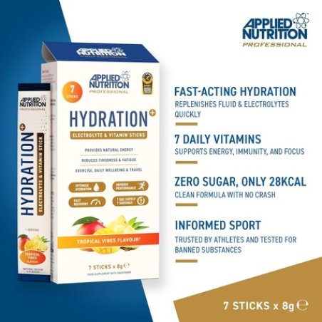 Applied Nutrition Hydration Sachets Electrolyte Powder Mix for Rapid Hydration