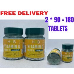 Holland & Barrett Vitamin D3 10ug (400i.u) 180 Tablets - Pack of 2
