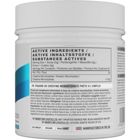 Naughty Boy Micronised Creatine Powder Creatine Monohydrate for Men