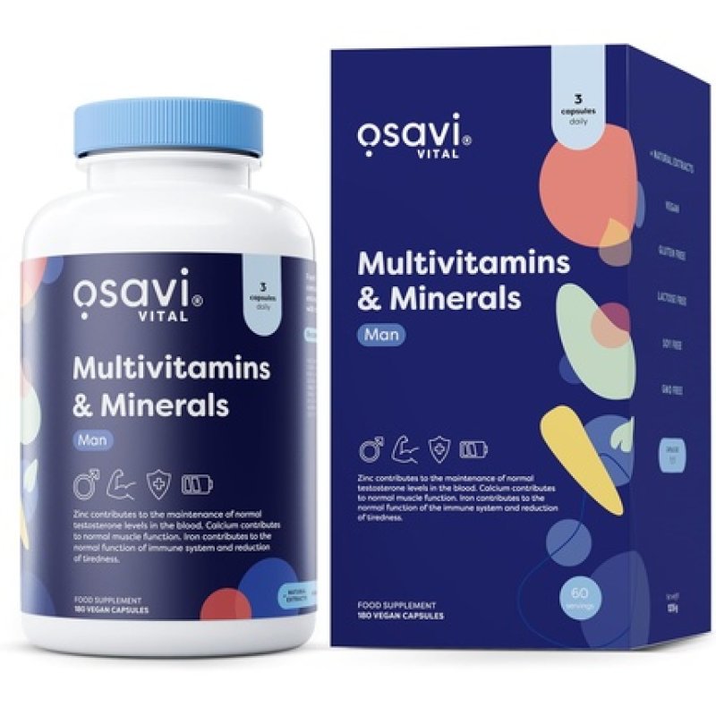 Osavi Multivitamins & Minerals for Men Complete Formula with 33 Nutrients