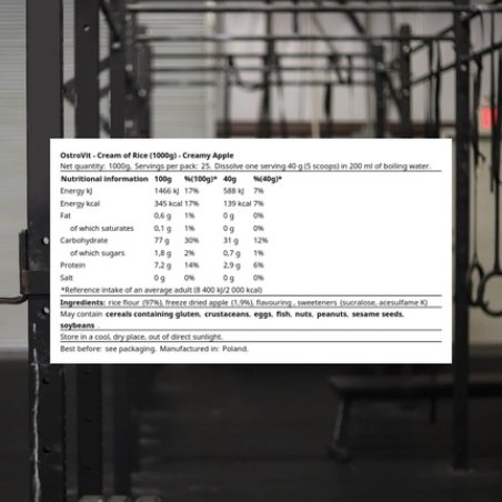 Ostrovit Cream of Rice Flavoured 1000g Creamy Apple Functional Food