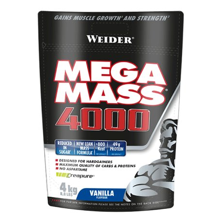 Weider Mega Mass 4000 Vanilla Flavor Mass Gainer 4kg