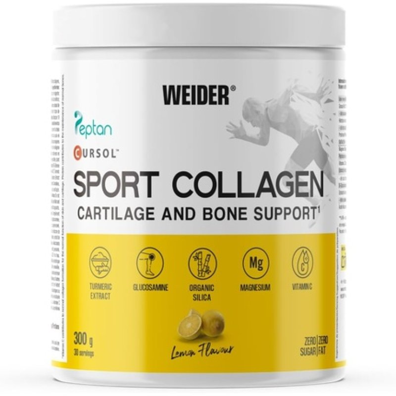 Weider Sport Collagen 300g Lemon Flavour Hydrolysed Collagen Peptides