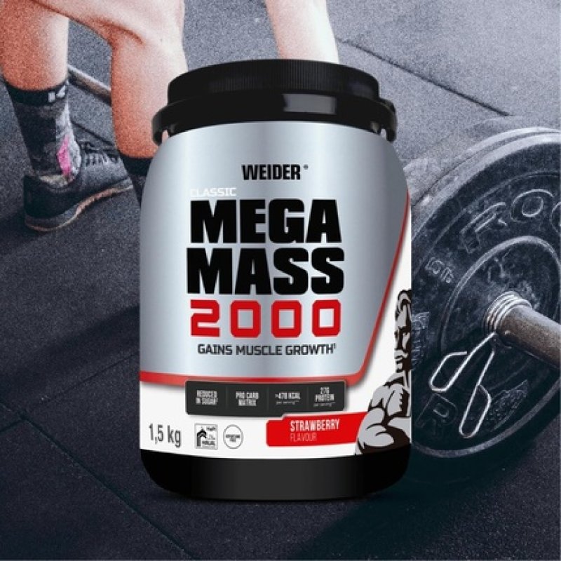 Weider Mega Mass 2000 Strawberry Weight Gain 1500g