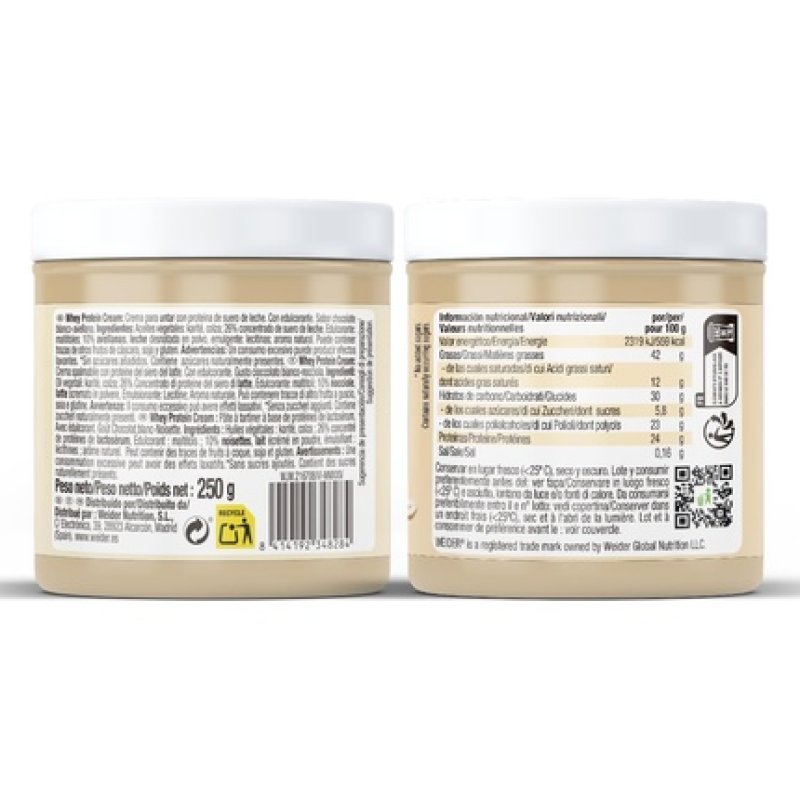 Weider Whey Protein Cream 250g White Chocolate Hazelnut Flavor