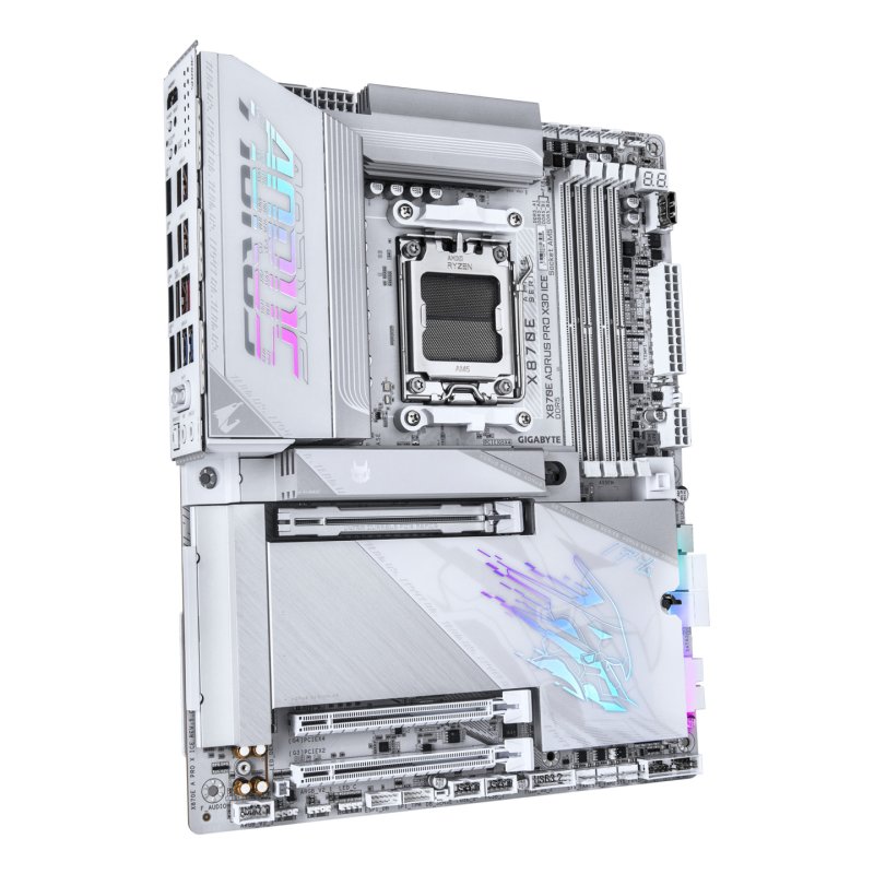 GIGABYTE X870E AORUS PRO X3D ICE Motherboard - Supports AMD Ryzen 9000 CPUs, 18 2 2 Phases Digital VRM, up to 9000Hz