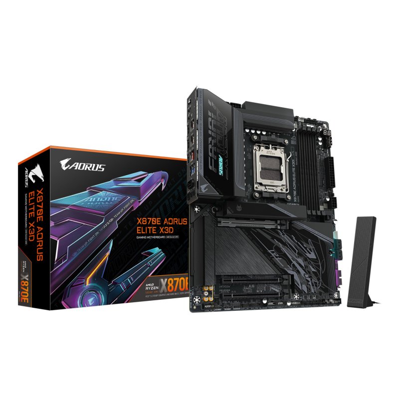 GIGABYTE X870E AORUS ELITE X3D Motherboard - Supports AMD Ryzen 9000 CPUs, 16 2 2 Phases Digital VRM, up to 9000Hz DDR5