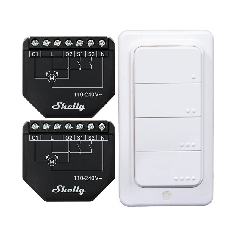 Set of 2 Blind/curtain WiFi controllers Shelly Shutter BLU RC Button 4