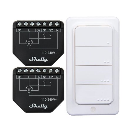 Set of 2 Blind/curtain WiFi controllers Shelly Shutter BLU RC Button 4