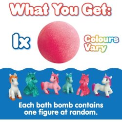 Zimpli Large Unicorn Surprise Bath Bomb with 1 of 6 Surprise Unicorn Toys