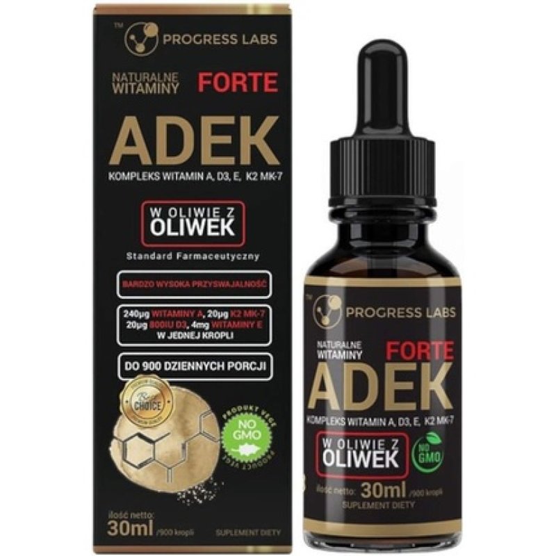 Progress Labs Natural Vitamin Adek Forte Drops 30ml for Metabolism