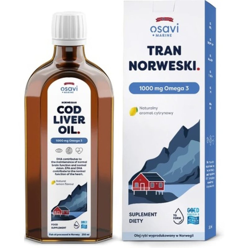 Osavi Norwegian Cod Liver Oil 1000mg Omega 3 Lemon 250ml