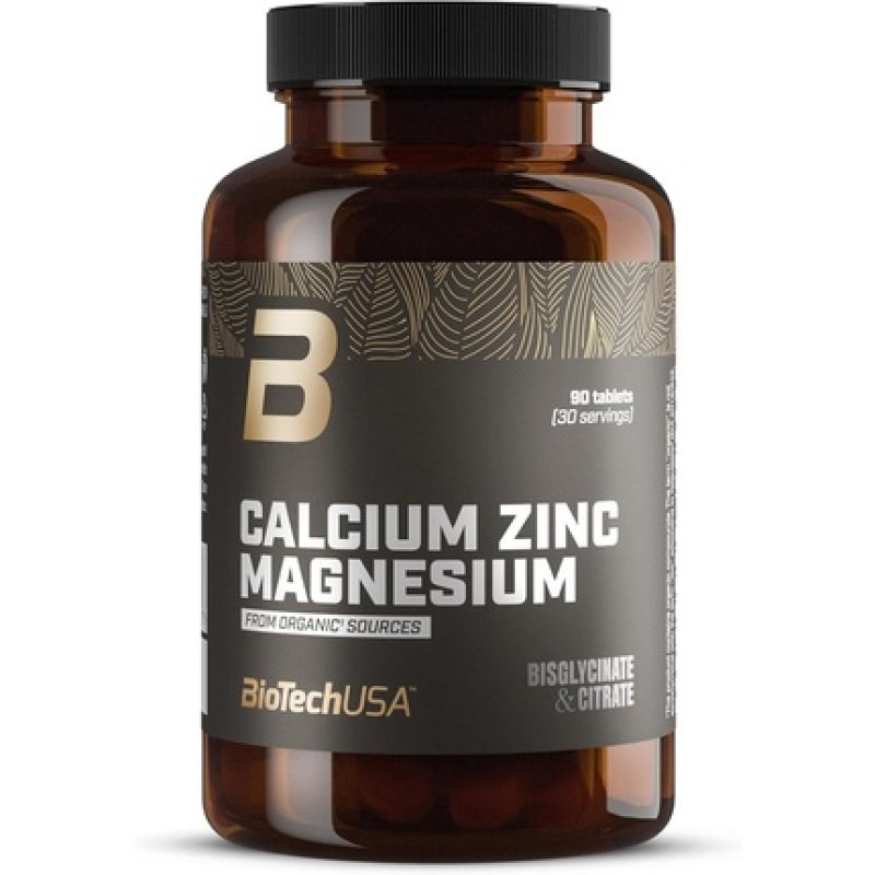 Biotechusa Calcium Zinc Magnesium from Organic Sources - 4 Types