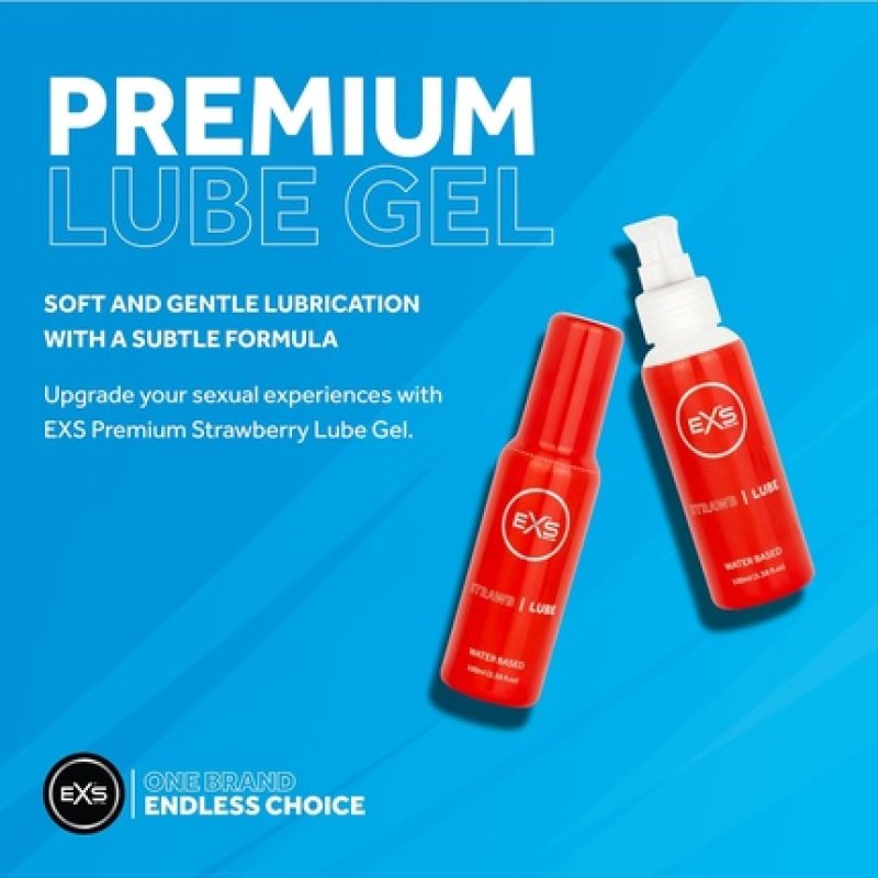 Exs Premium Clear Vegan Lubricant Strawberry 100ml