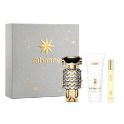 Rabanne Fame Eau De Parfum Spray Set 80ml Spray 100ml Body Lotion 10ml Spray