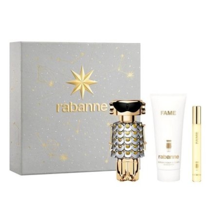Rabanne Fame Eau De Parfum Spray Set 80ml Spray 100ml Body Lotion 10ml Spray