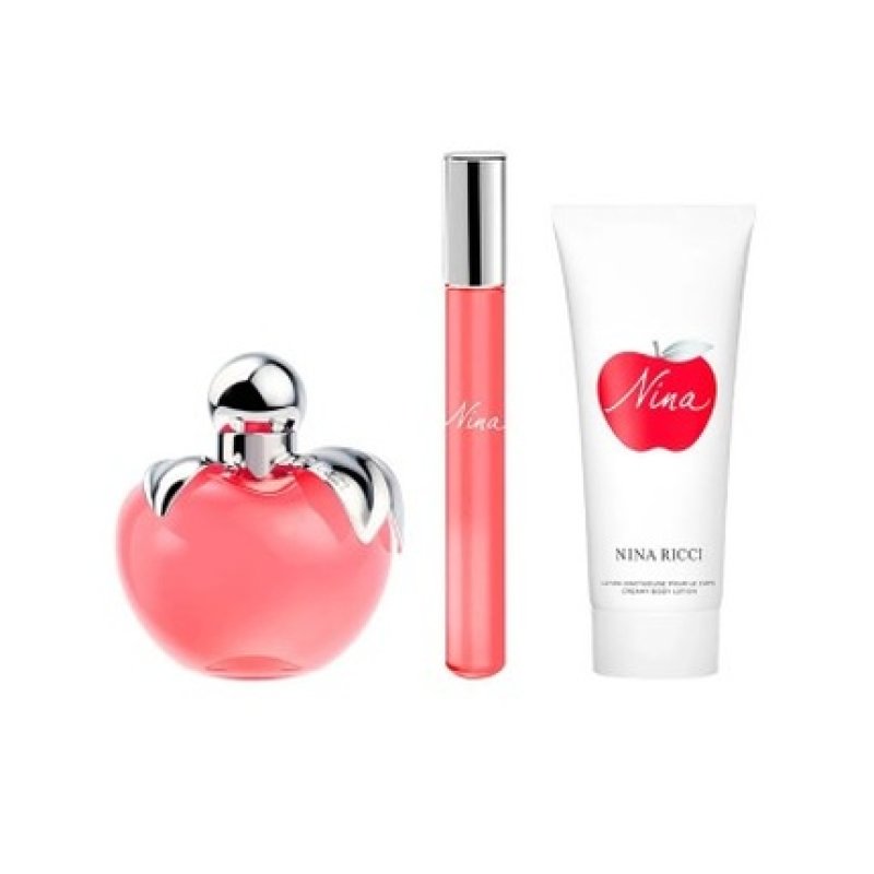 Nina Ricci Nina Eau De Toilette 80ml Roll On 10ml Body Lotion 75ml