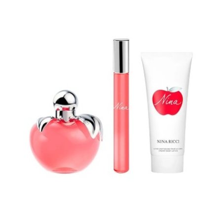 Nina Ricci Nina Eau De Toilette 80ml Roll On 10ml Body Lotion 75ml