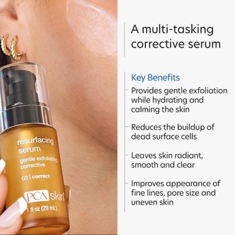 PCA Skin Resurfacing Serum Gentle Exfoliating Facial Corrective with Lactic Acid