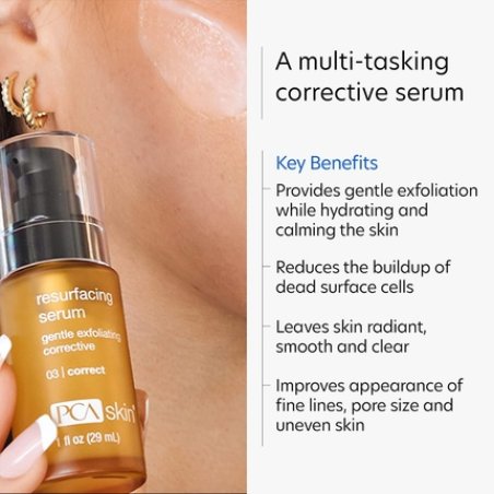 PCA Skin Resurfacing Serum Gentle Exfoliating Facial Corrective with Lactic Acid