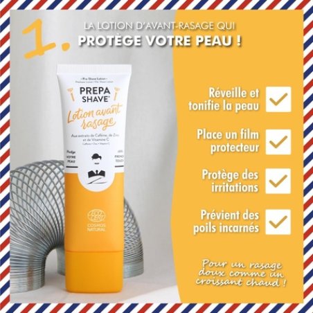 Coffret SUPER DADDY : Rasoir 5 lames / Blaireau / Prepa-Shave 75 / Better-Shave 175 / Extra-Shave 75Certifié COSMOS