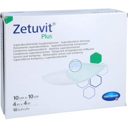 Hartmann D8647 Zetuvit Plus Food Sterile Dressing 10cm x 10cm - Pack of 10