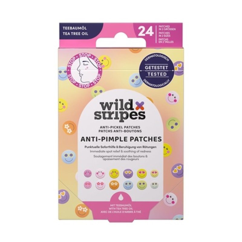 Wild Stripes Antipimple Patches Smile Stop Colored Hydrocolloid