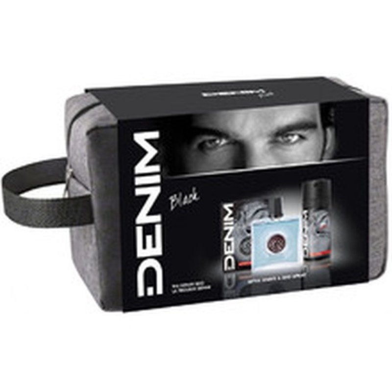 DENIM Black Gift Set After Shave 100ml Deo 150ml with Bag