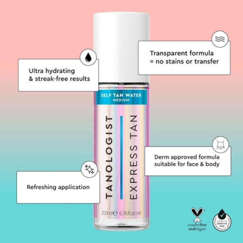 Tanologist Mini Self Tan Water Medium Clear Travel Size Tanning Mist