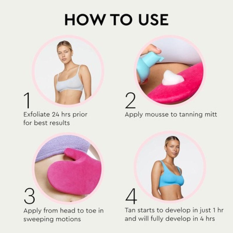 Tanologist Self Tan Mousse Light 200ml Clear Self Tanning Foam for Sensitive Skin