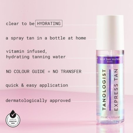 Tanologist Self Tan Water Dark 200ml Hydrating Self Tanning Water