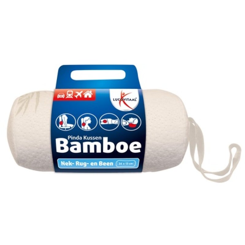 Lucovitaal Bamboo Peanut Cushion White