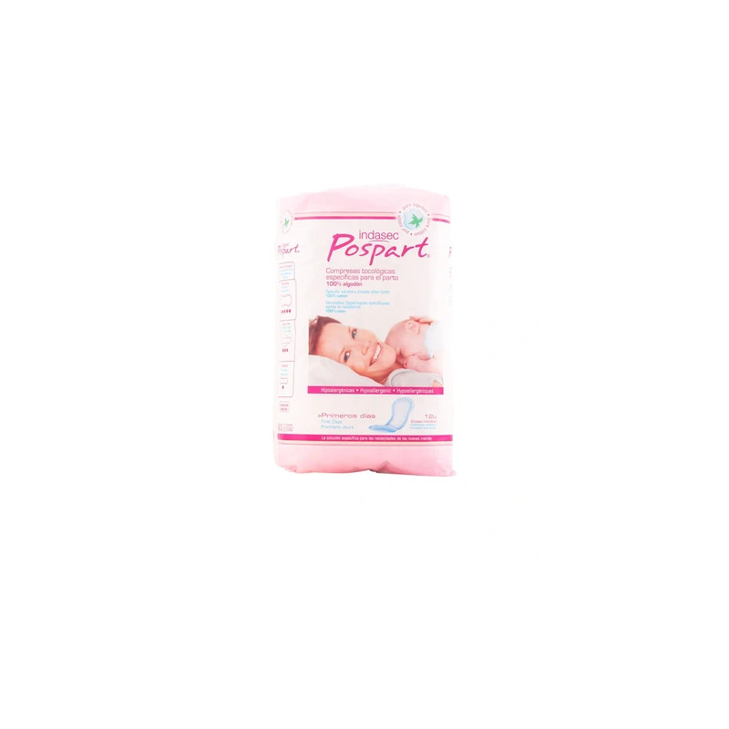 Indasec Indasec Postpartum Tocological Compresses 100 Cotton 12 Units