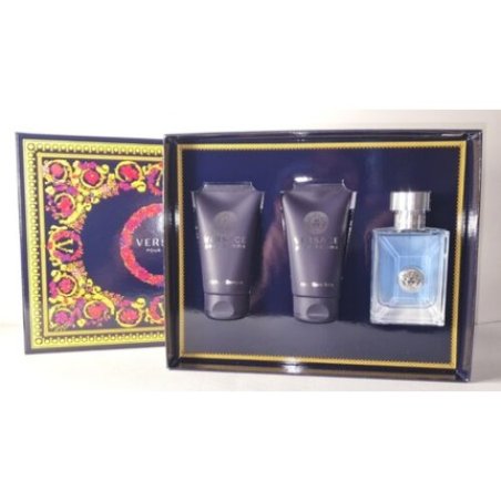 Versace Pour Homme Eau De Toilette 50ml with After Shave Balm and Shower Gel