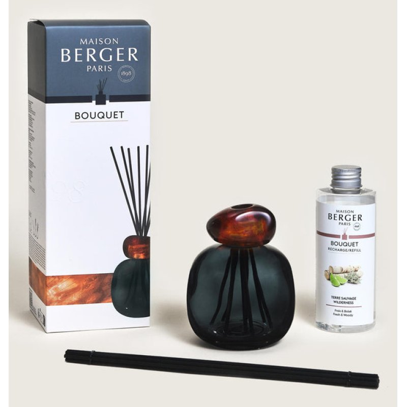 Maison Berger Paris MB7833 diffuseur aromatique Flacon de parfum Verre Ambre, Noir