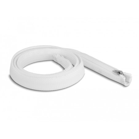 Delock Braided Sleeve With Zipper Heat Resistant 1 M X 20 Mm White
