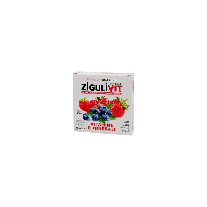 Falqui Pharmaceutical Products Ziguli Vitamins In Confetti With Forest Fruits With Vitamins E And Minerals 40 Balls