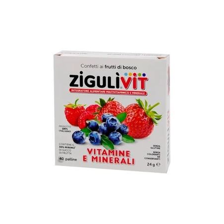 Falqui Pharmaceutical Products Ziguli Vitamins In Confetti With Forest Fruits With Vitamins E And Minerals 40 Balls