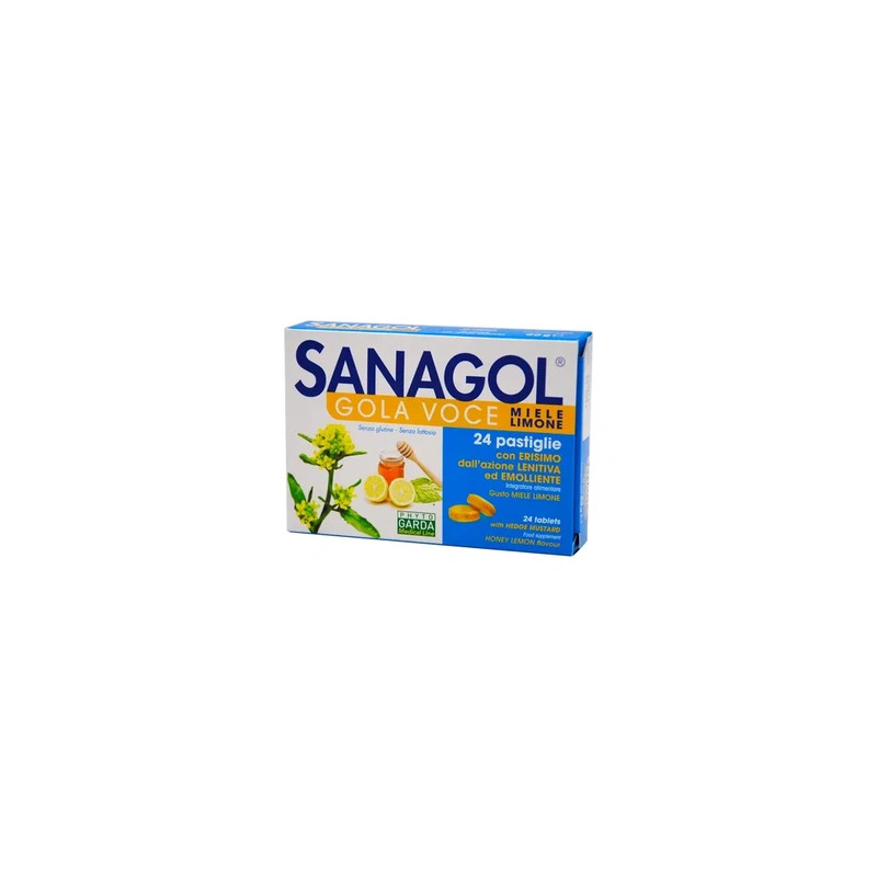 Named Sanagol Gola Voce Honey Lemon Dietary Supplement 24 Tablets