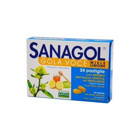 Named Sanagol Gola Voce Honey Lemon Dietary Supplement 24 Tablets