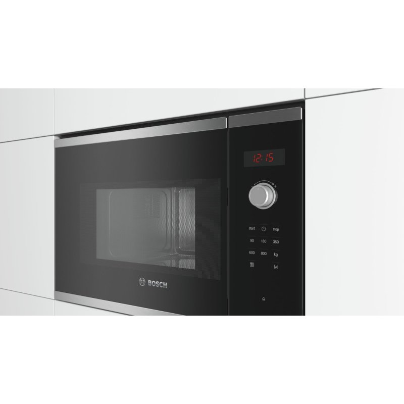 Bosch Serie 4 BFL523MS0 microwave Black, Stainless steel Solo microwave Built-in 20 L 800 W