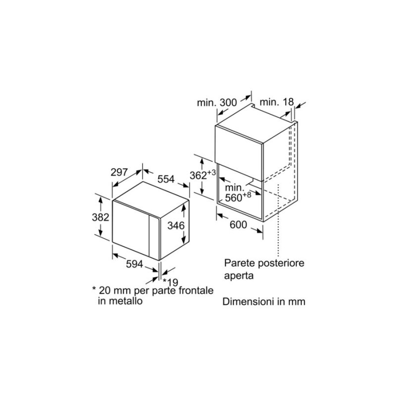 Bosch Serie 4 BFL523MS0 microwave Black, Stainless steel Solo microwave Built-in 20 L 800 W