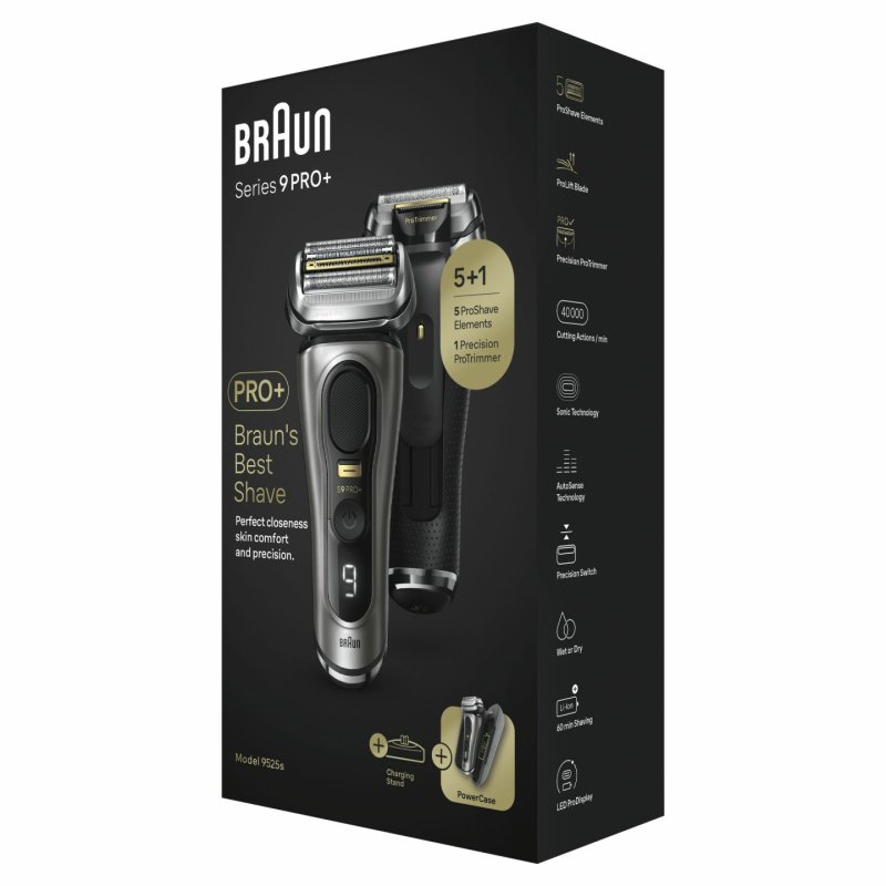 Braun Series 9 Pro 9525s Wet & Dry Foil shaver Trimmer Metallic